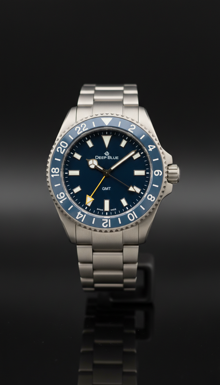 Sapphire Crystal Dual Time Zone
