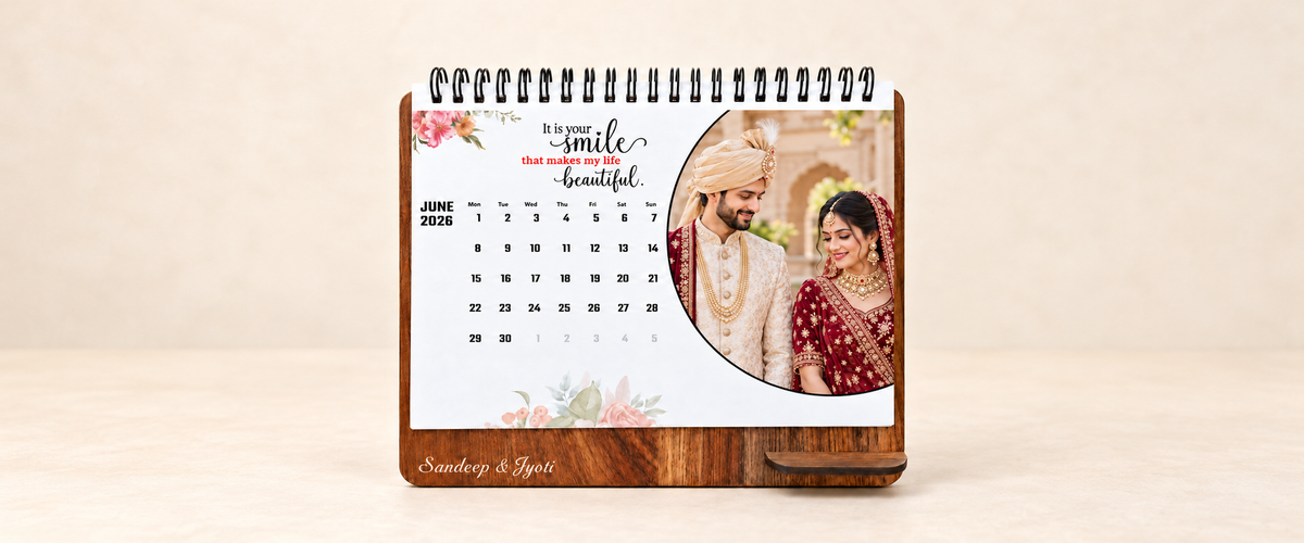 Illustrative wooden calendar based on Sunfinity’s actual product construction